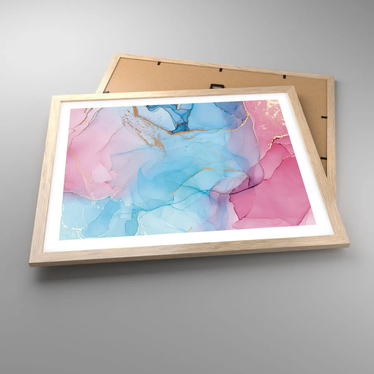 Pôster com moldura de carvalho claro - Encontro e difusão - 50x40 cm