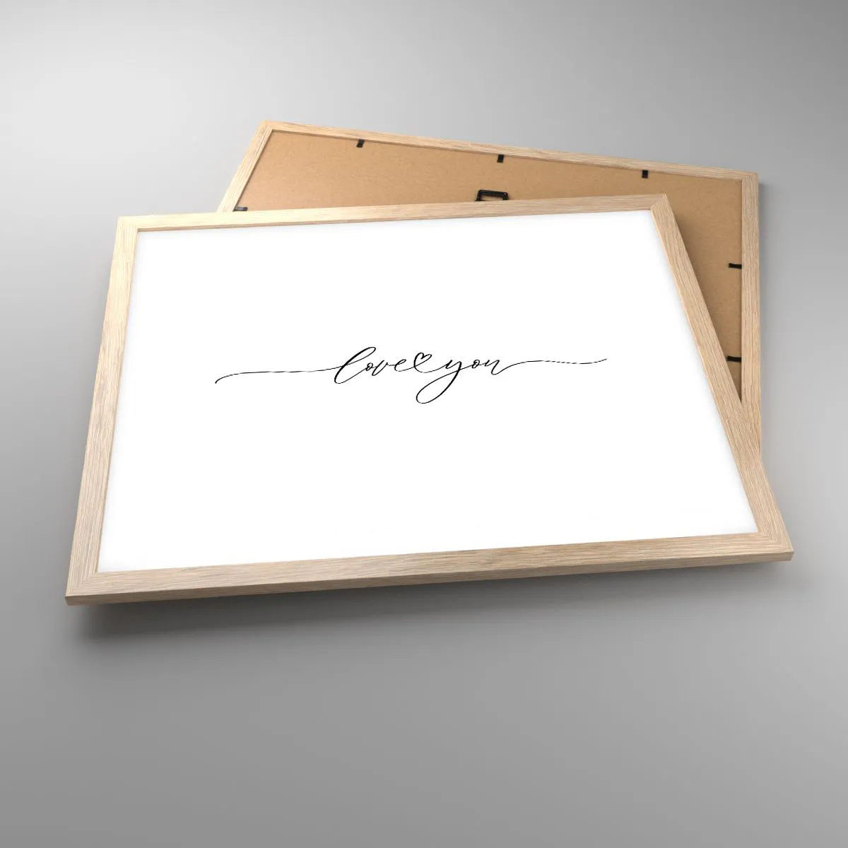 Poster in einem Rahmen aus heller Eiche - Schwarz auf weiß - 50x40 cm