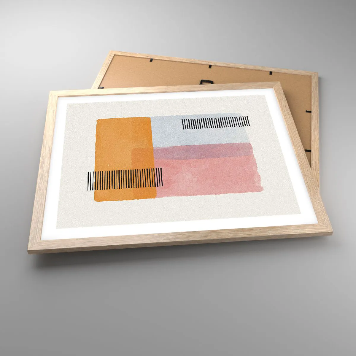 Poster in einem Rahmen aus heller Eiche - Von Ecke zu Ecke - 50x40 cm