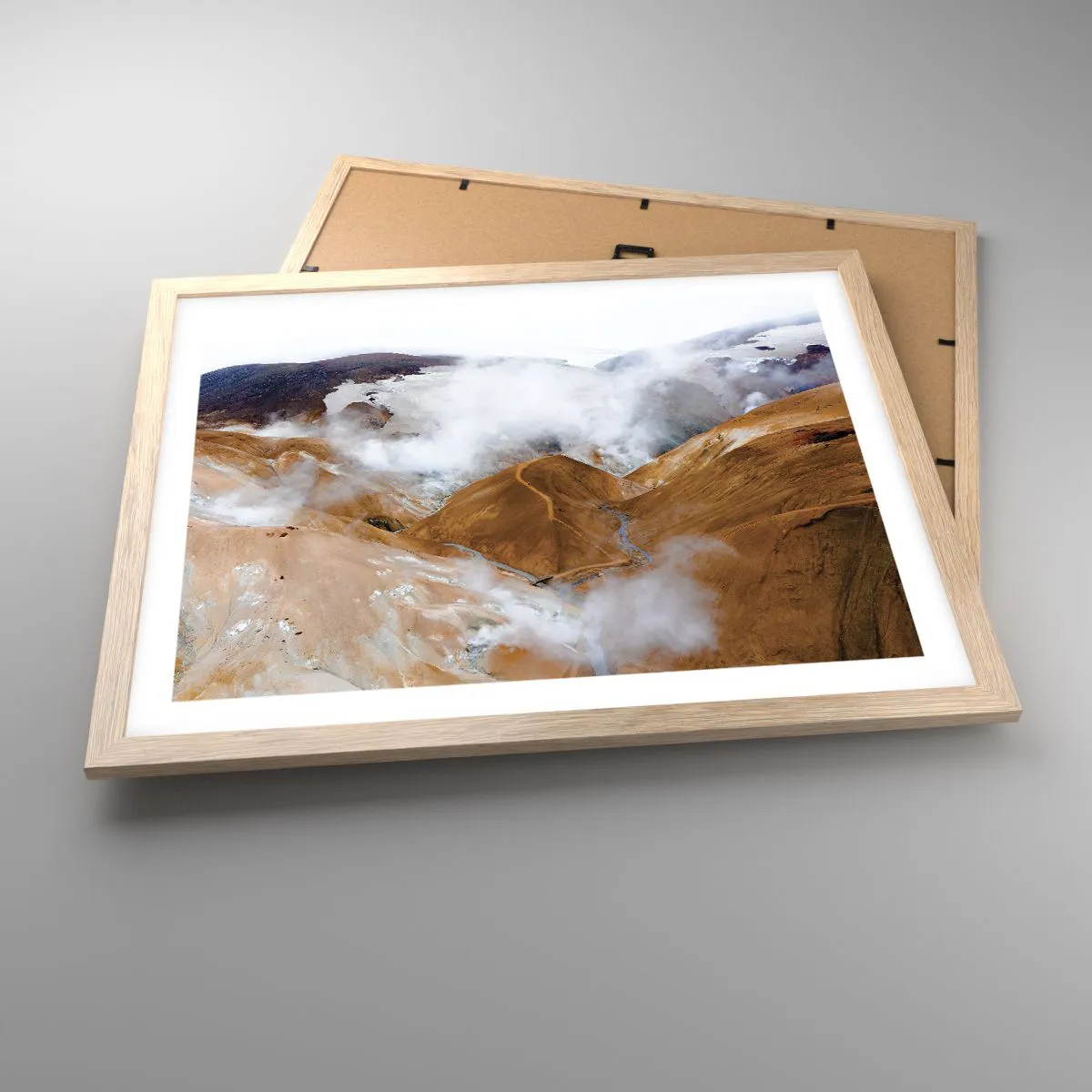 Plagát v ráme zo svetlého duba - Drsná krása Islandu - 50x40 cm