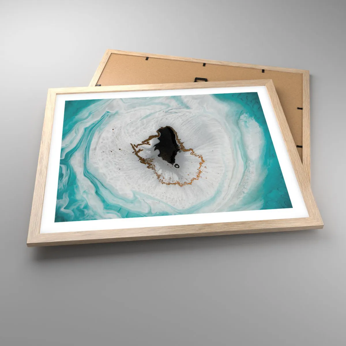 Pôster com moldura de carvalho claro - Penetrar no interior - 50x40 cm