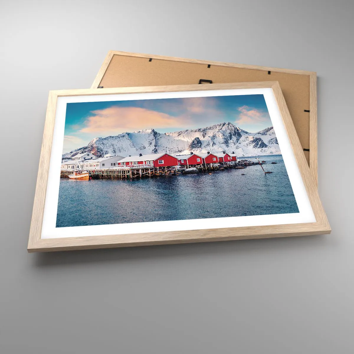 Plakat i ramme af lyst egetræ - Nordlig tilbagetrækning - 50x40 cm