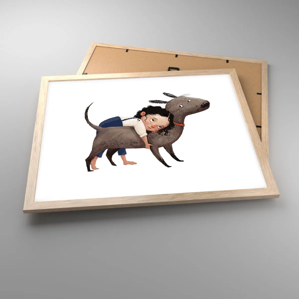 Plakát v rámu světlý dub - Nejlepší přátelé - 50x40 cm