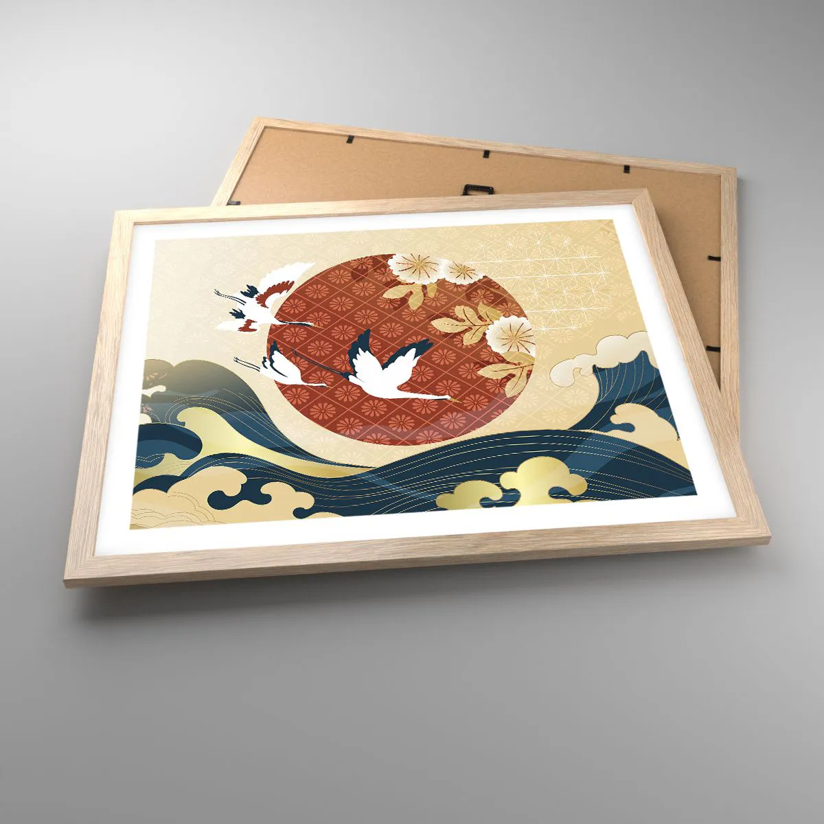 Affisch i ram av ljusek - Japansk saga - 50x40 cm