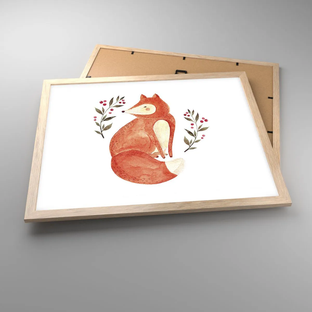 Poster în ramă de stejar deschis - Micuțul roșcat - 50x40 cm