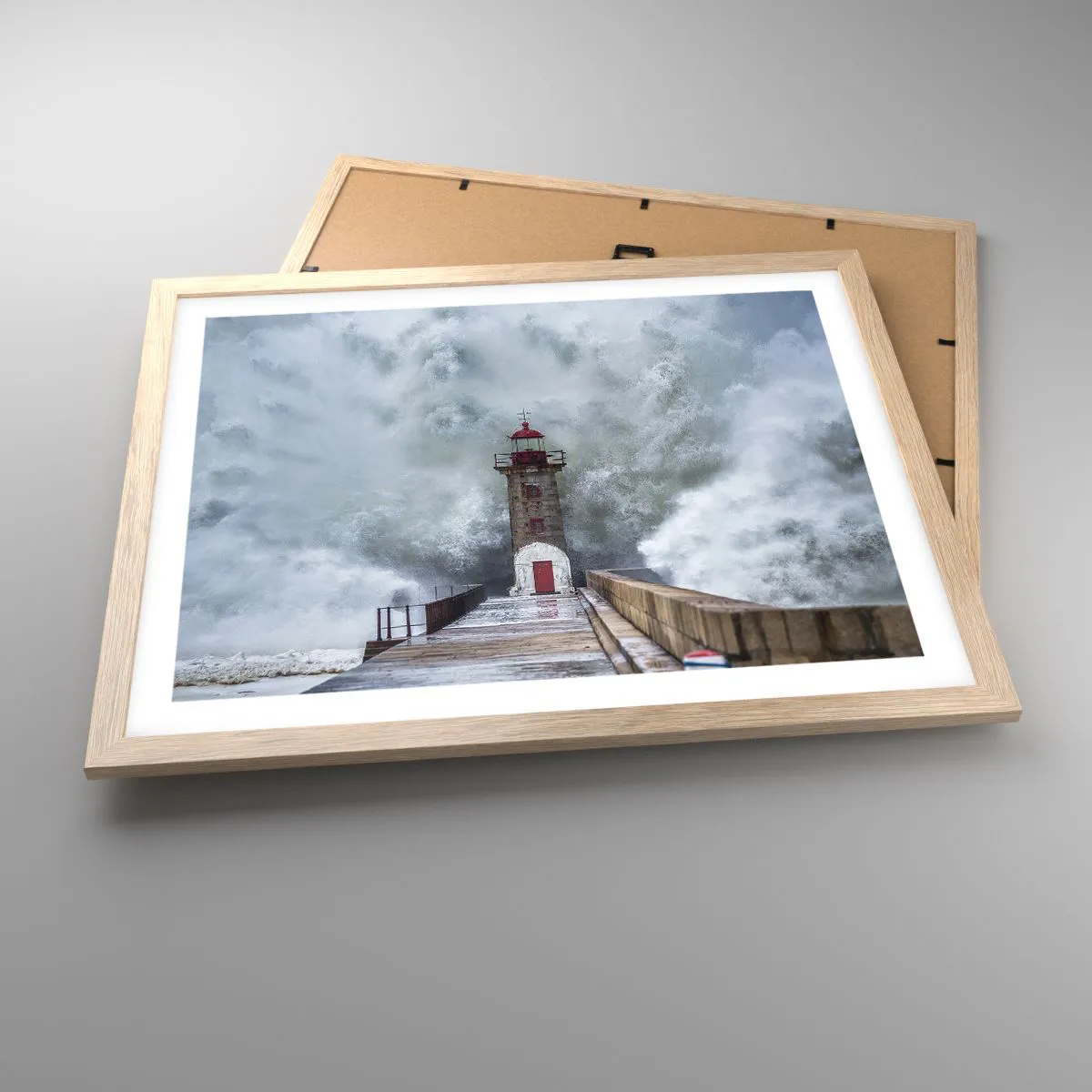 Poszter világos tölgy keretben - A vizek ordítása, a vihar zaja - 50x40 cm