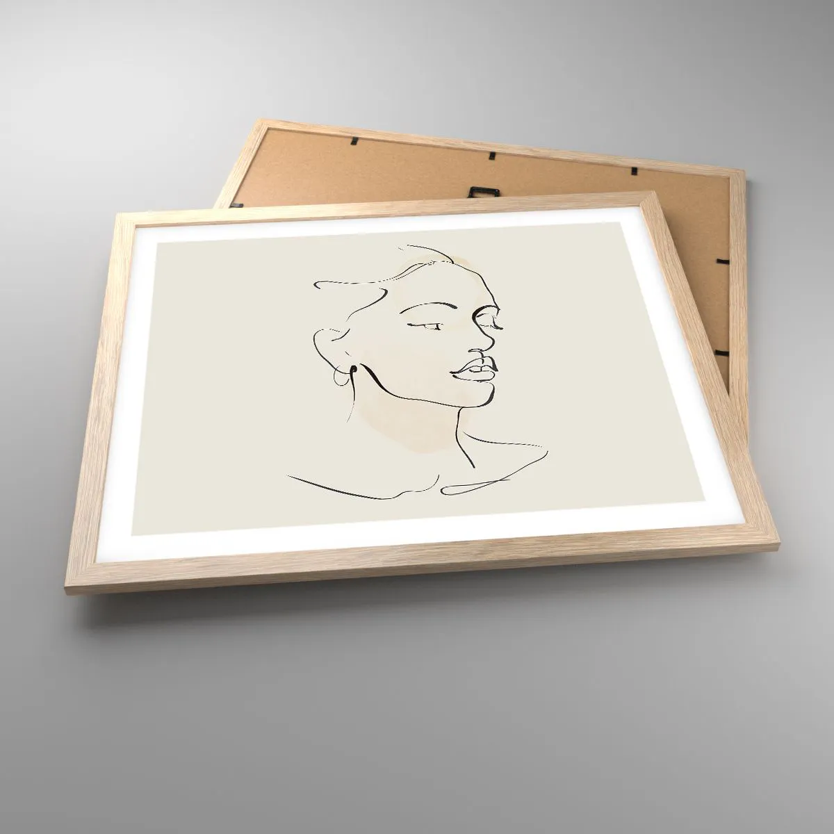 Póster en marco roble claro - Líneas que muestran seguridad - 50x40 cm