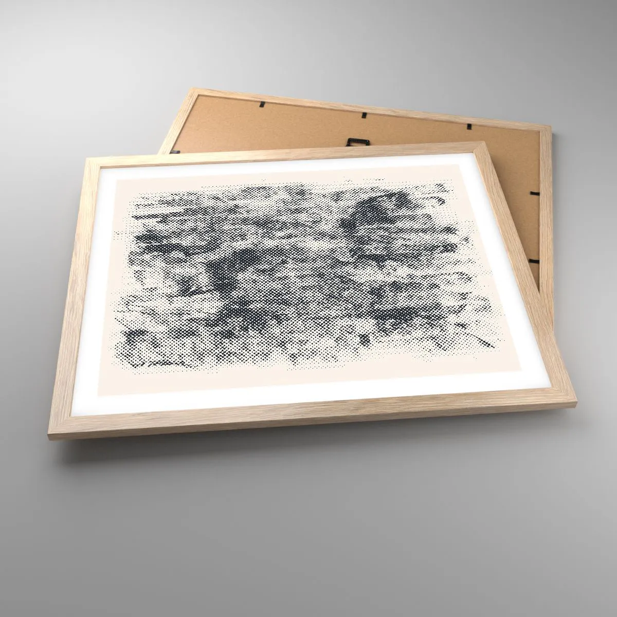 Een poster in een licht eiken lijst - Mistige compositie - 50x40 cm
