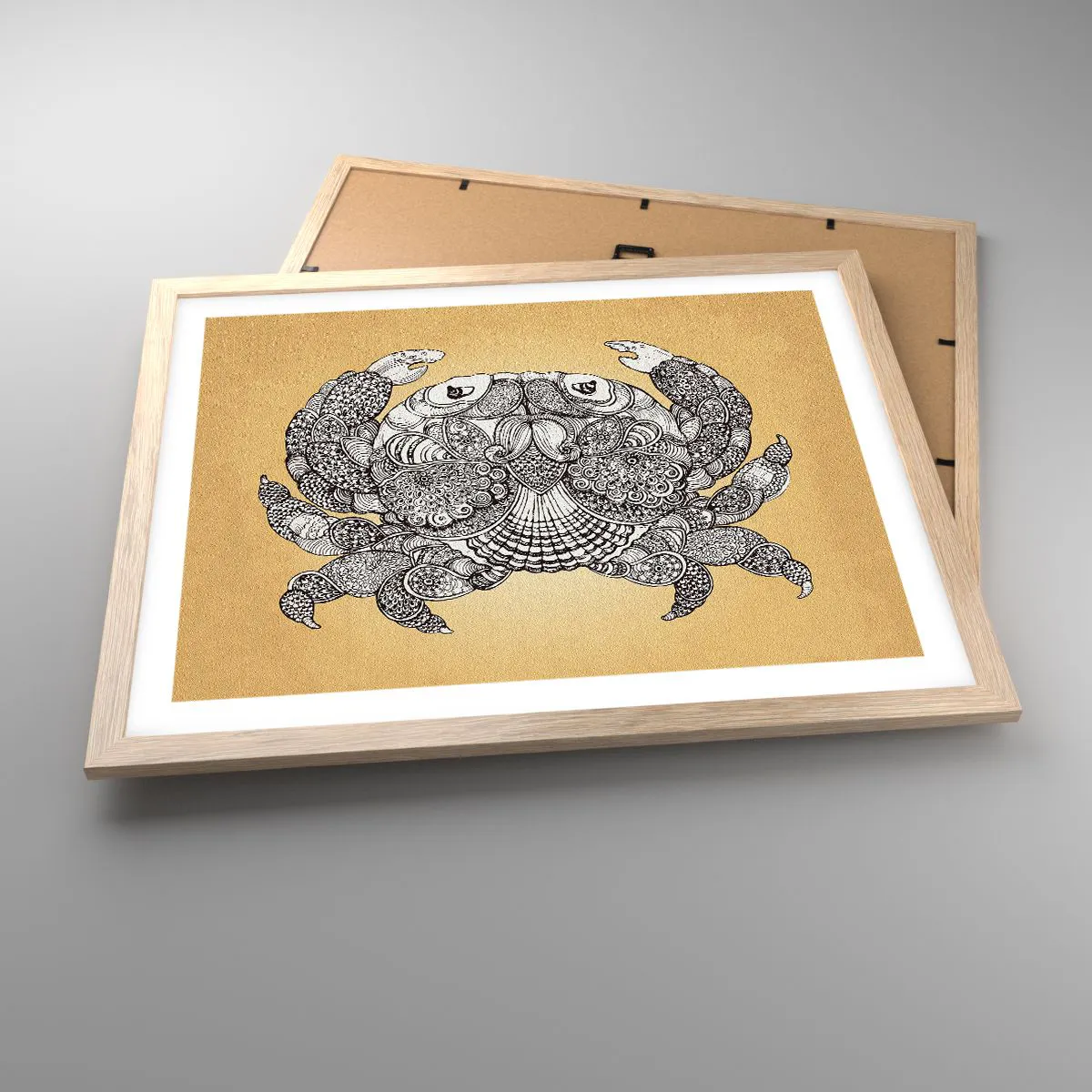 Pôster com moldura de carvalho claro - Contos do Sr. Caranguejo - 50x40 cm