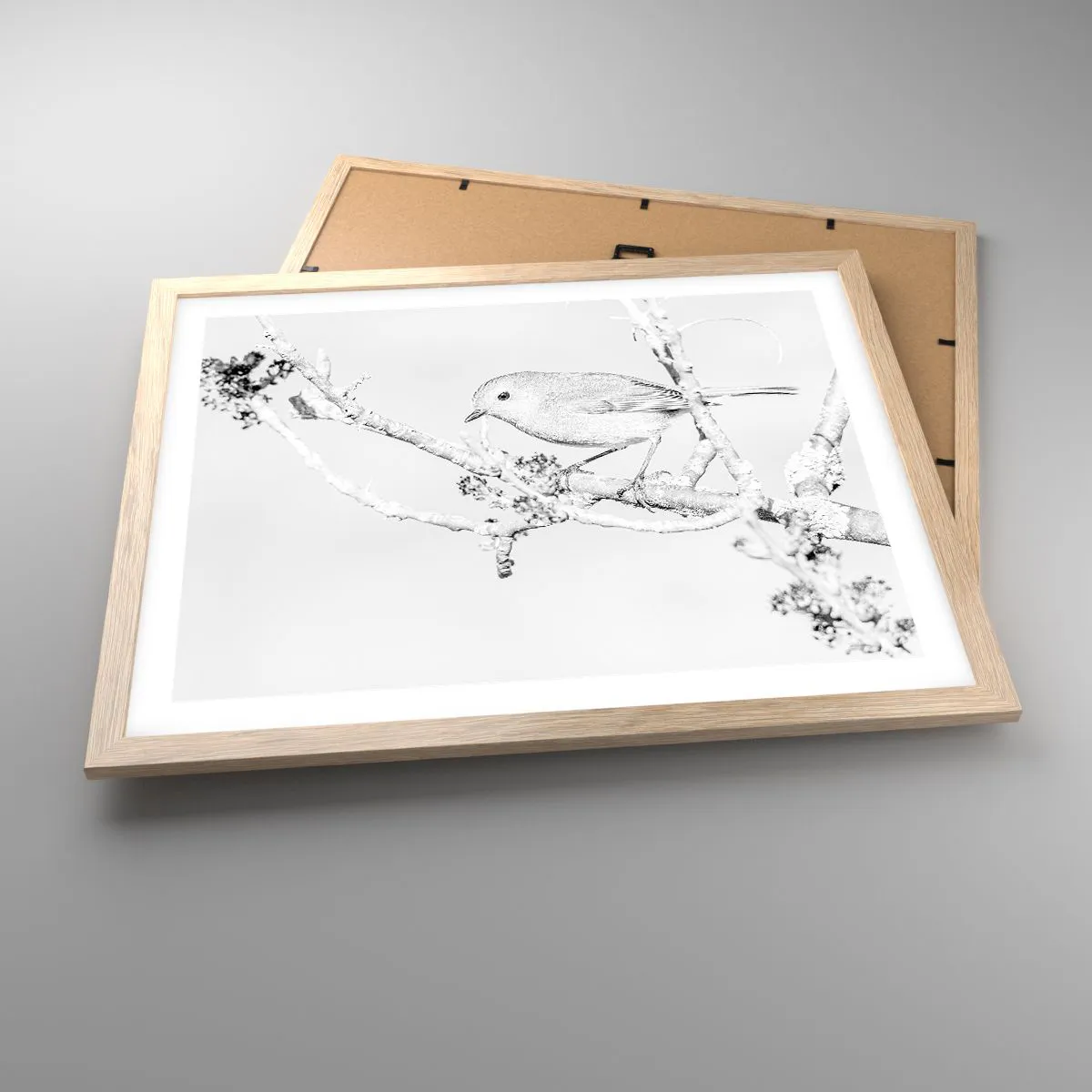 Poster in light oak frame - Winter Morning - 50x40 cm