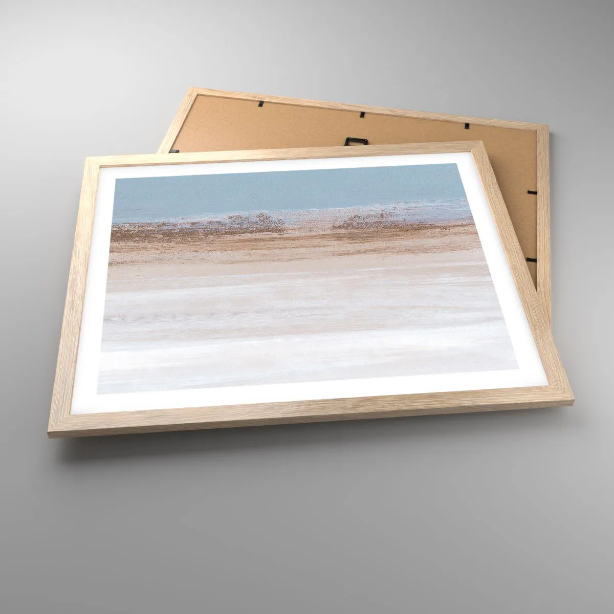 Plakat i ramme af lyst egetræ - Tvetydigt landskab - 50x40 cm