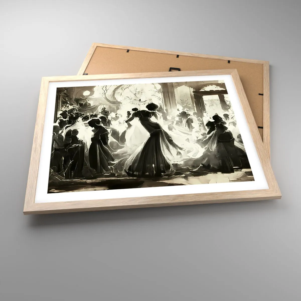 Pôster com moldura de carvalho claro - O grande baile de máscaras - 50x40 cm