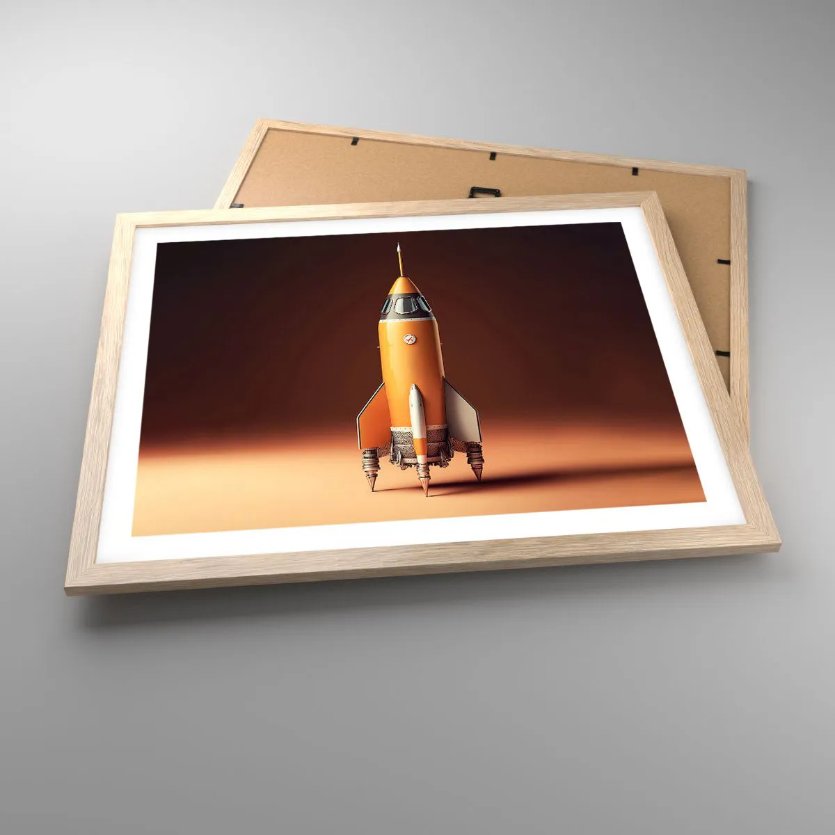 Pôster com moldura de carvalho claro - Tudo começa com um sonho - 50x40 cm