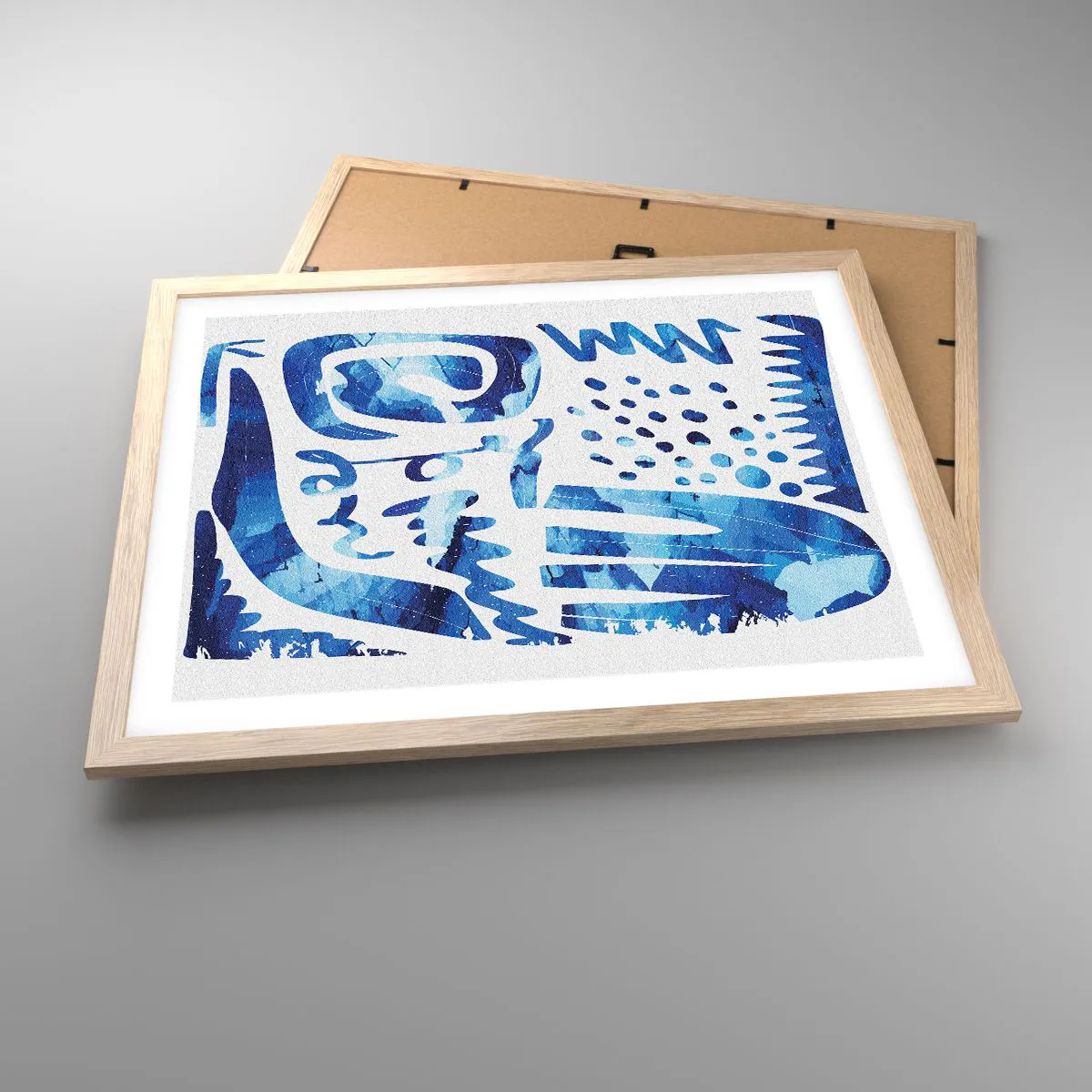 Plakat i ramme af lyst egetræ - Tilbage til rødderne - 50x40 cm