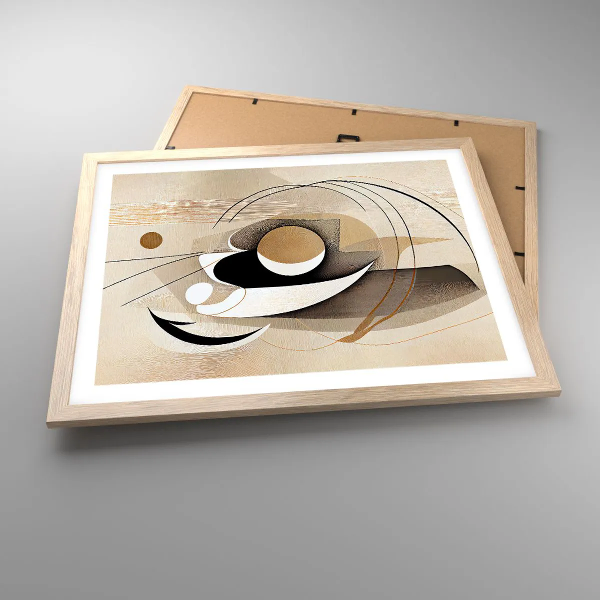 Poster in einem Rahmen aus heller Eiche - Komposition: die Essenz des Wortes - 50x40 cm