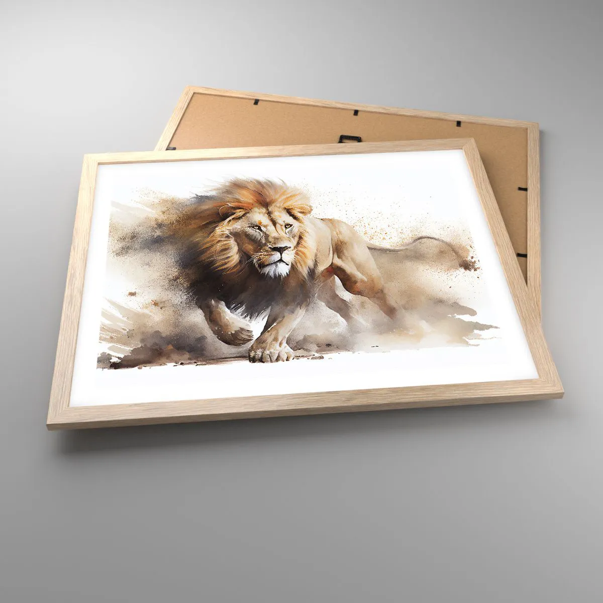 Poster în ramă de stejar deschis - Regele se mișcă  - 50x40 cm