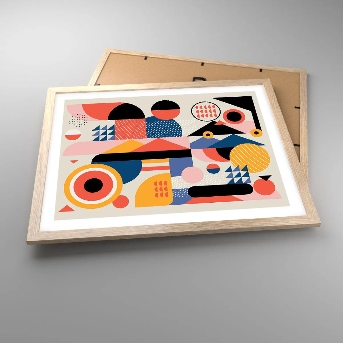 Plakát v rámu světlý dub - Kompozice: pojďme si hrát - 50x40 cm