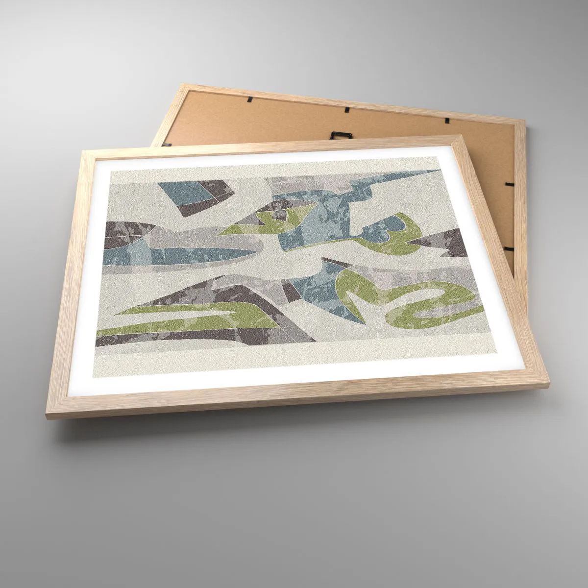 Poster in light oak frame - Composition with Window Pane - 50x40 cm