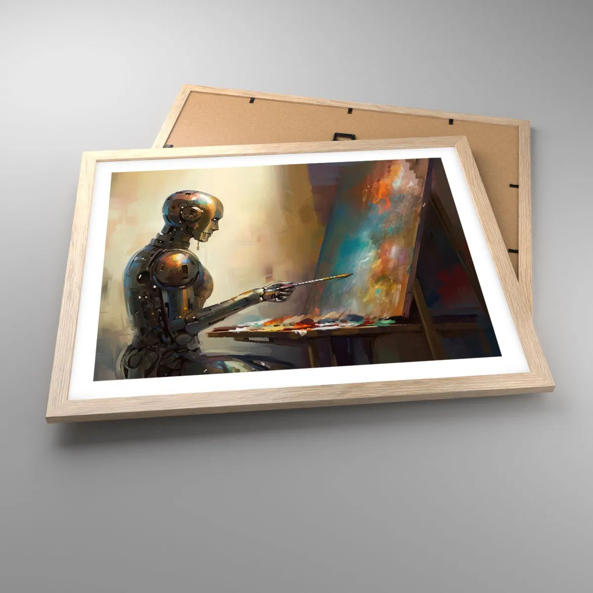 Póster en marco roble claro - Arte del futuro - 50x40 cm