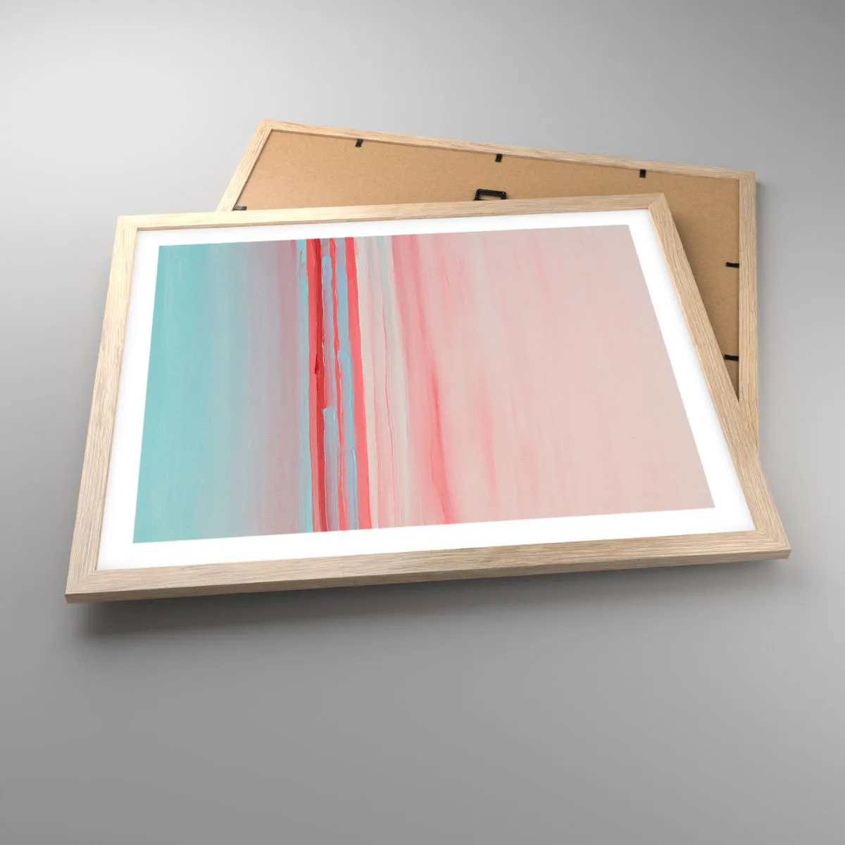 Affiche dans un chêne clair - Poster - Abstraction à l'aube - 50x40 cm