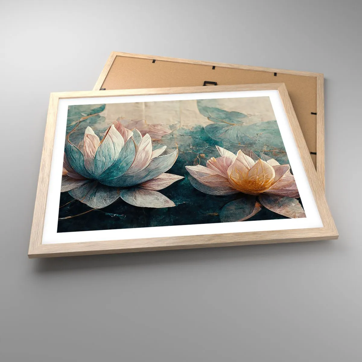 Affiche dans un chêne clair - Poster - Les étoiles du lac - 50x40 cm