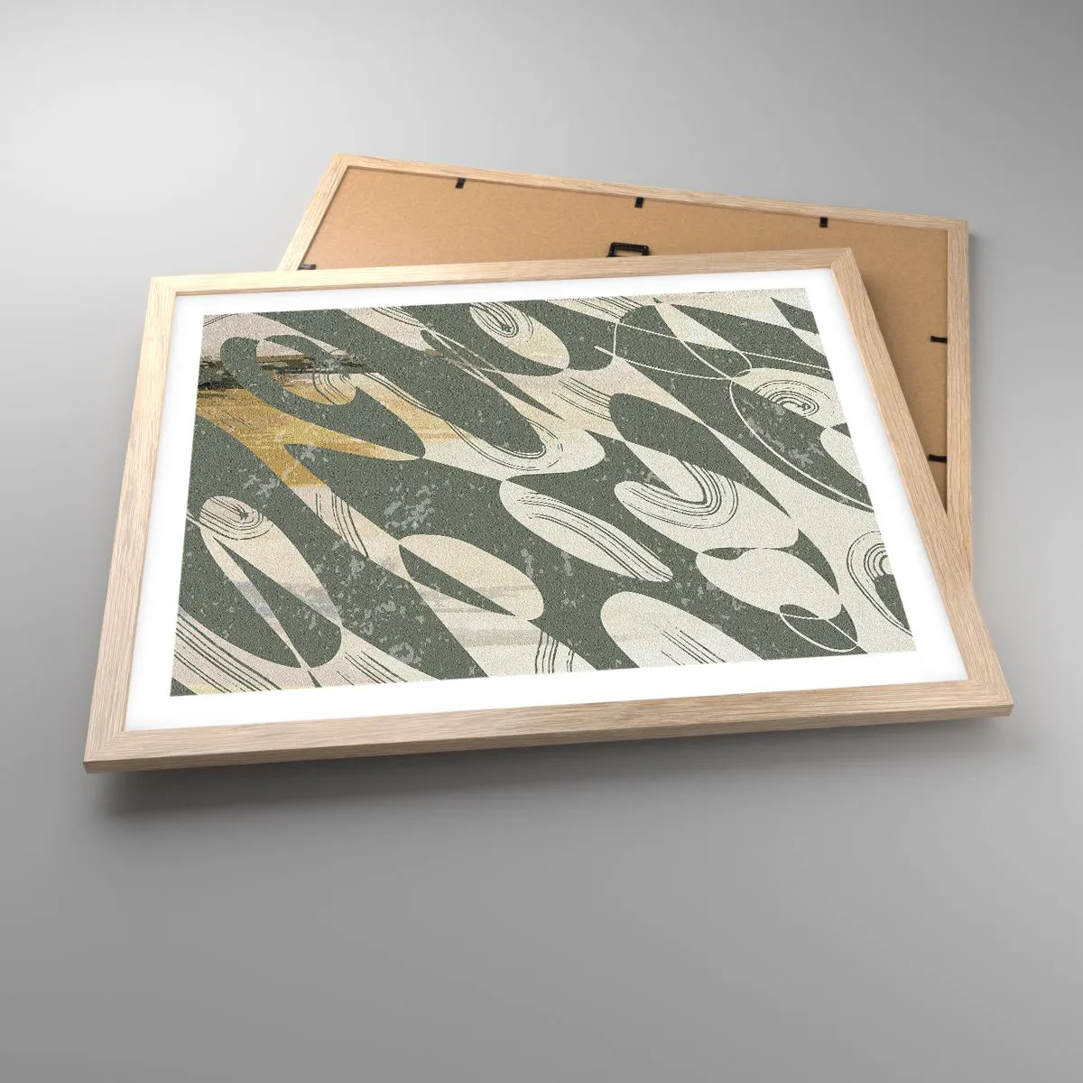 Poszter világos tölgy keretben - Ritmikus absztrakció - 50x40 cm