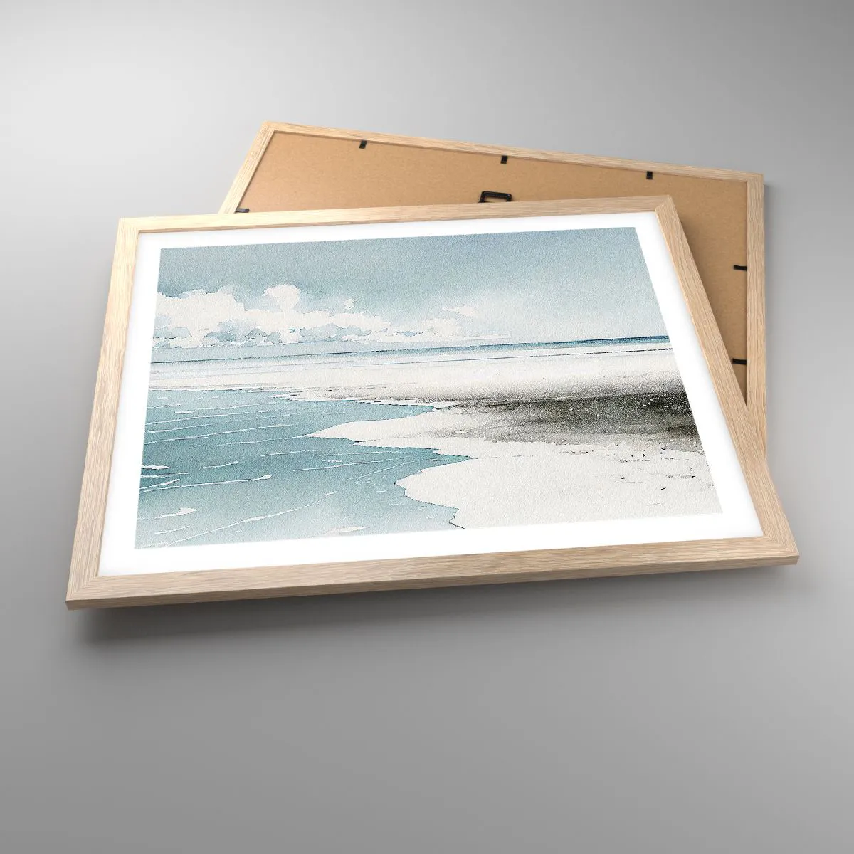 Plakat w ramie jasny dąb - Łagodny przypływ - 50x40 cm