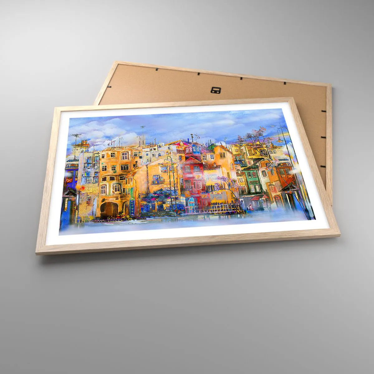 Poster in einem Rahmen aus heller Eiche - Wir sind zusammen - 70x50 cm