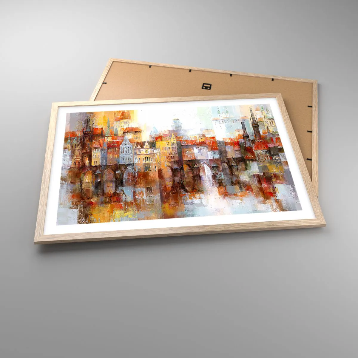 Plakat w ramie jasny dąb - Pod mostem też pięknie - 70x50 cm