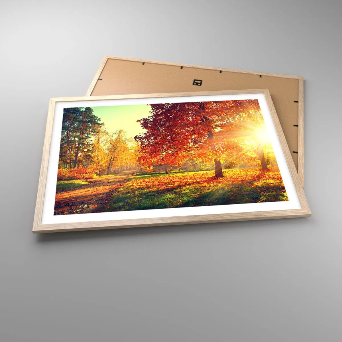 Affisch i ram av ljusek - Rött är vackert - 70x50 cm