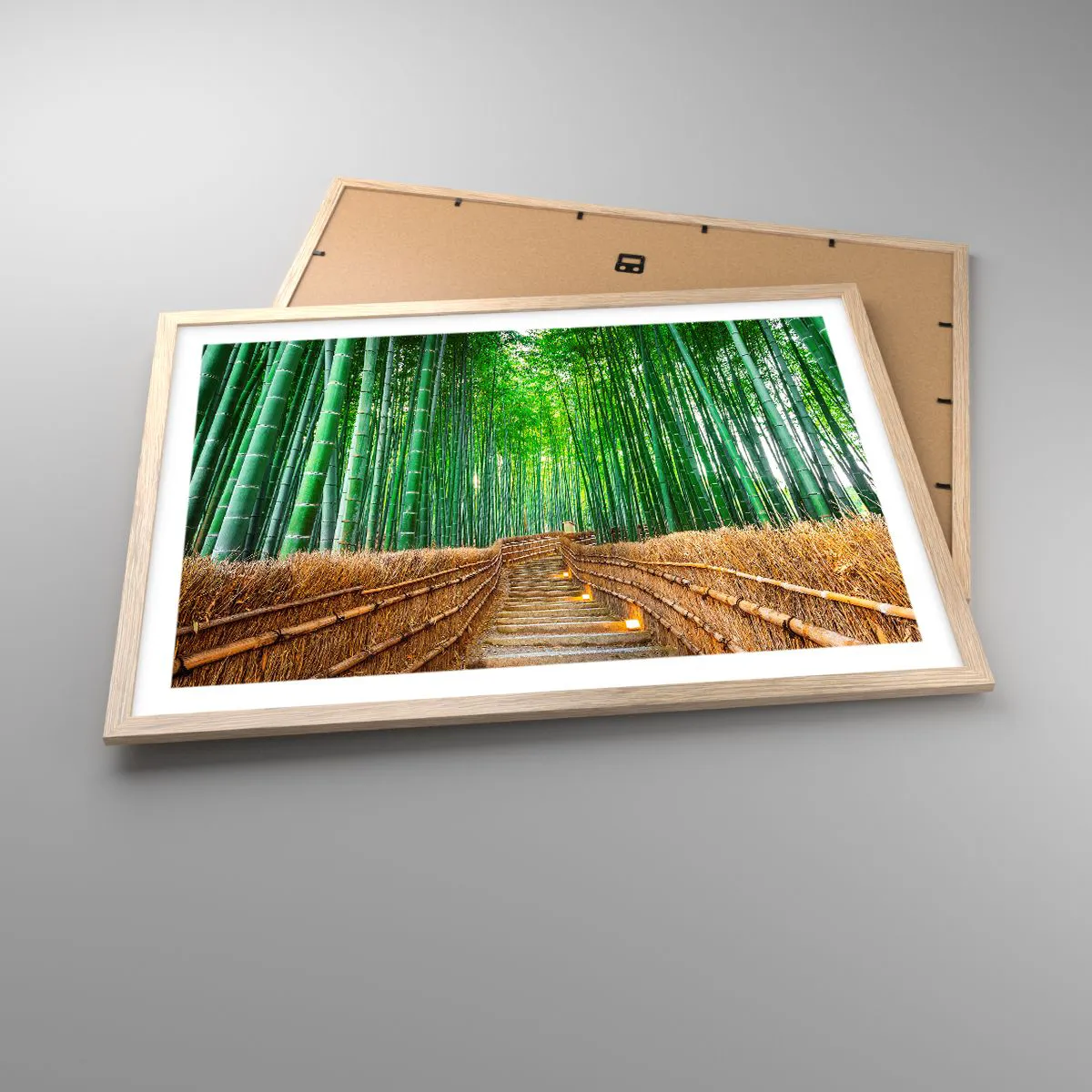 Plagát v ráme zo svetlého duba - Esencia ázijskej prírody - 70x50 cm