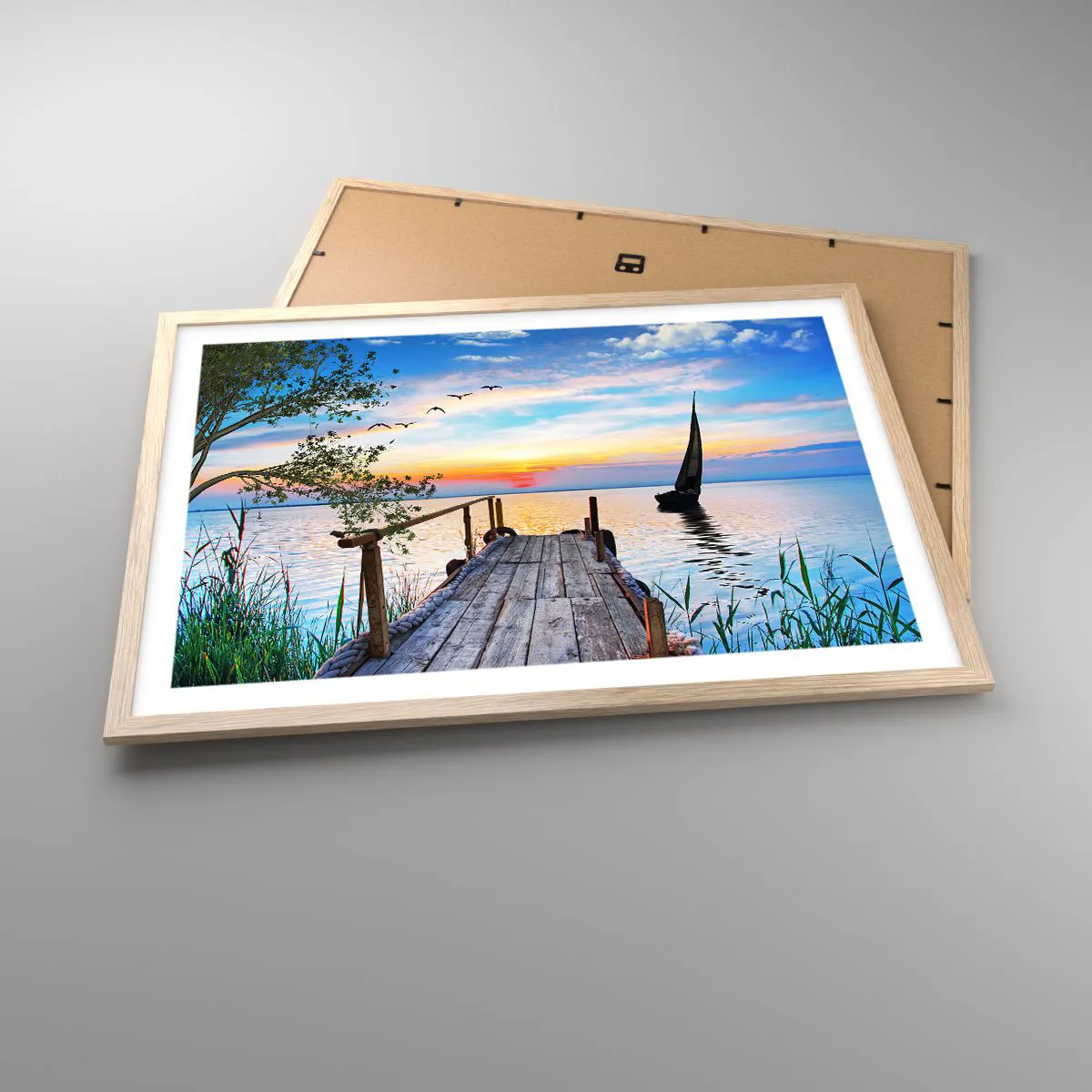 Poster in light oak frame - Good Evening - 70x50 cm