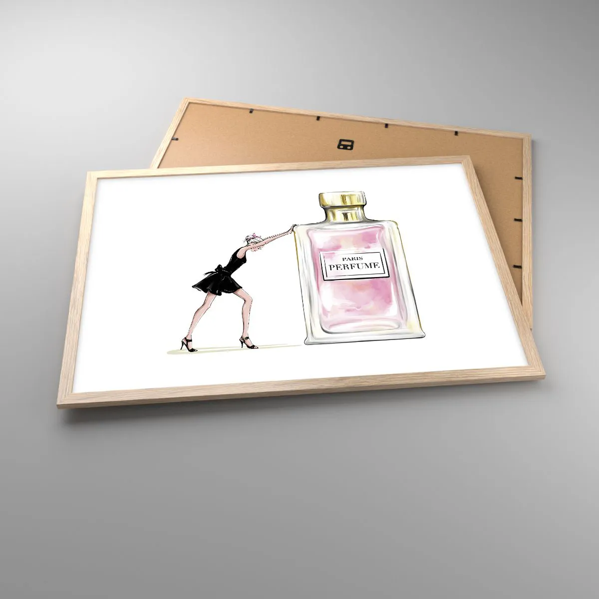 Poster in einem Rahmen aus heller Eiche - Essenz der Weiblichkeit - 70x50 cm