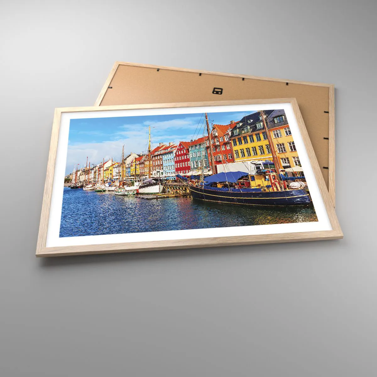 Poster in light oak frame - Joyful Coast - 70x50 cm