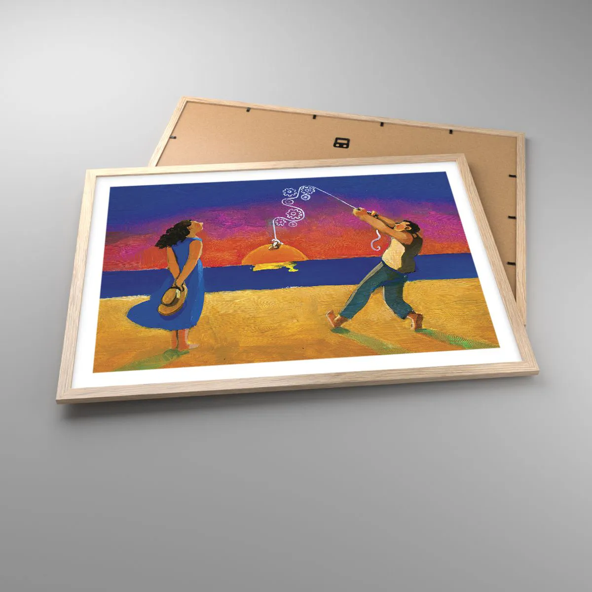 Affiche dans un chêne clair - Poster - Plus qu'une étoile dans le ciel - 70x50 cm