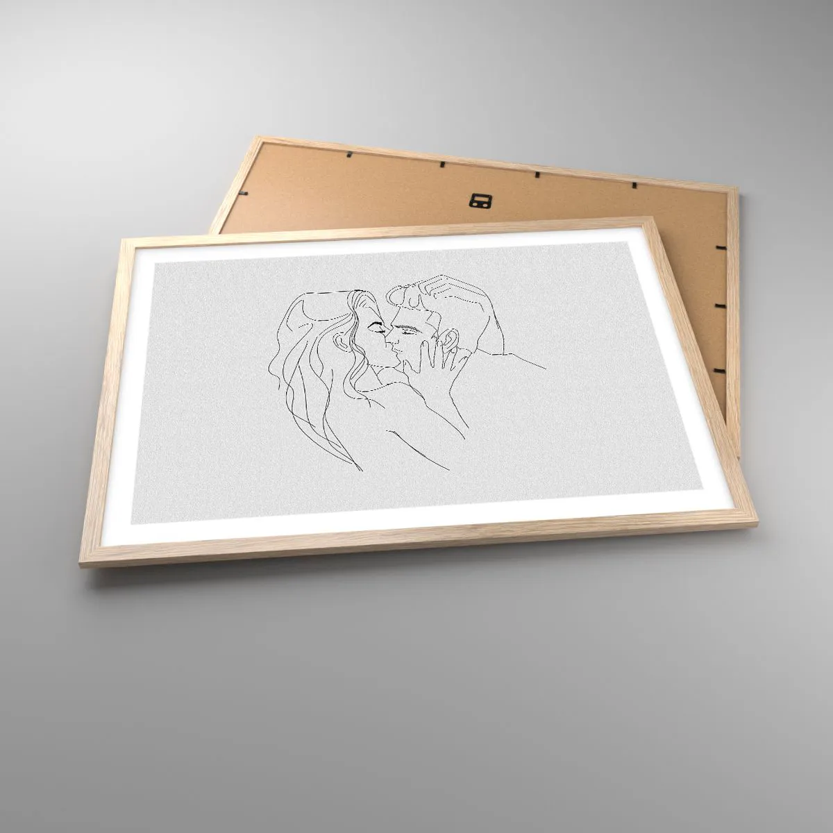 Pôster com moldura de carvalho claro - Com a mesma linha - 70x50 cm