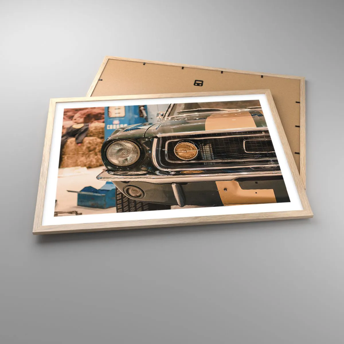 Pôster com moldura de carvalho claro - Encontro com uma lenda - 70x50 cm