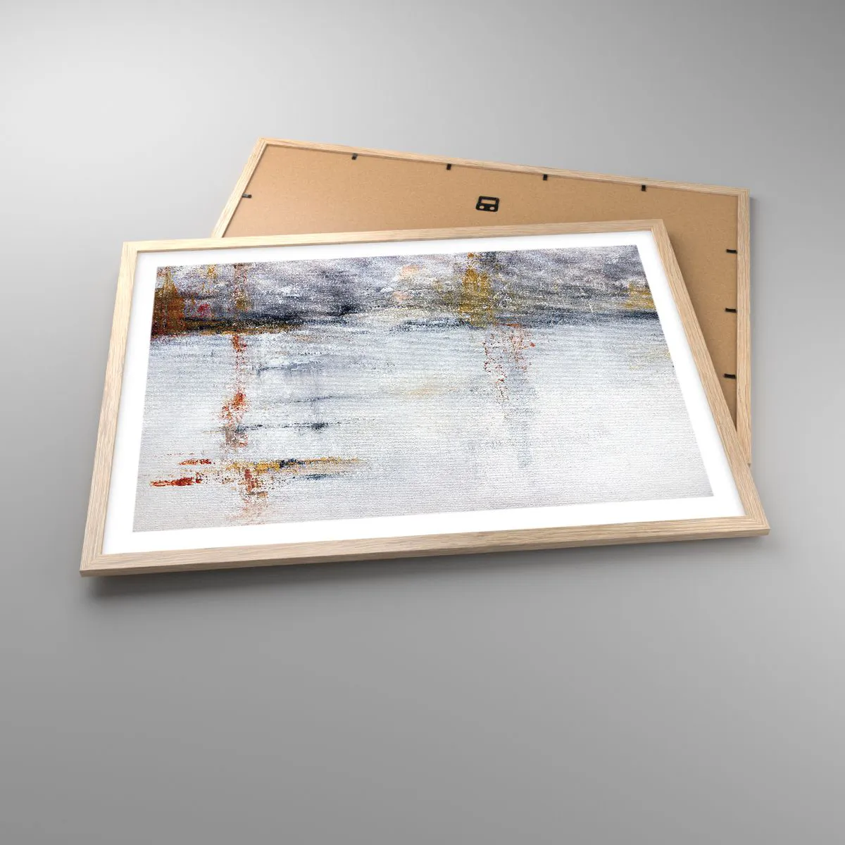 Poster in einem Rahmen aus heller Eiche - Hinter dem Luftvorhang - 70x50 cm