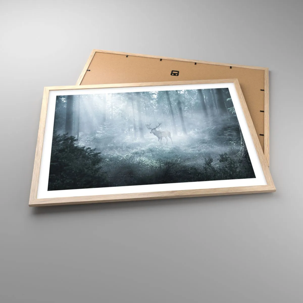 Plakát v rámu světlý dub - Ranní obchůzka sídliště - 70x50 cm