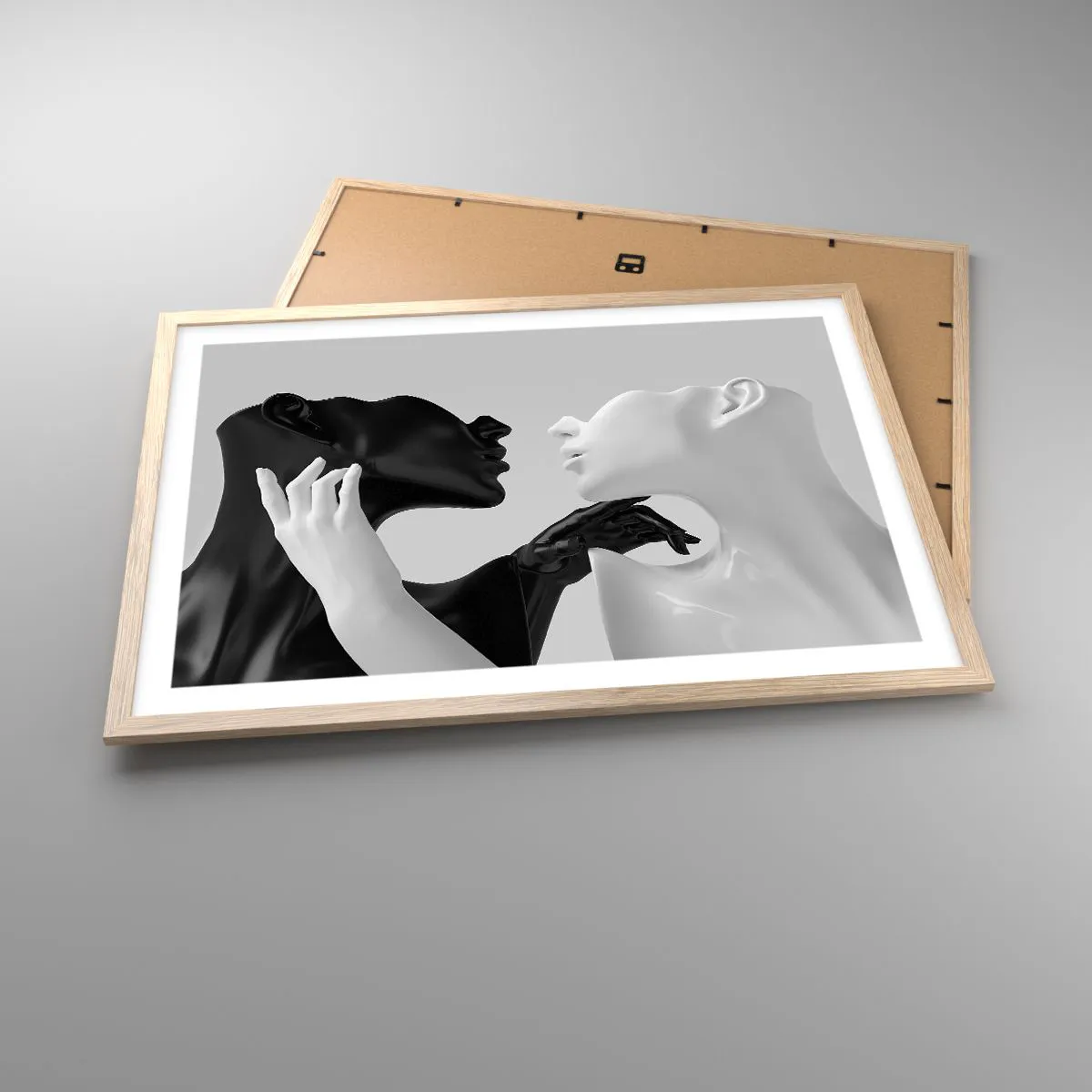 Plakát v rámu světlý dub - Přitažlivost – touha - 70x50 cm