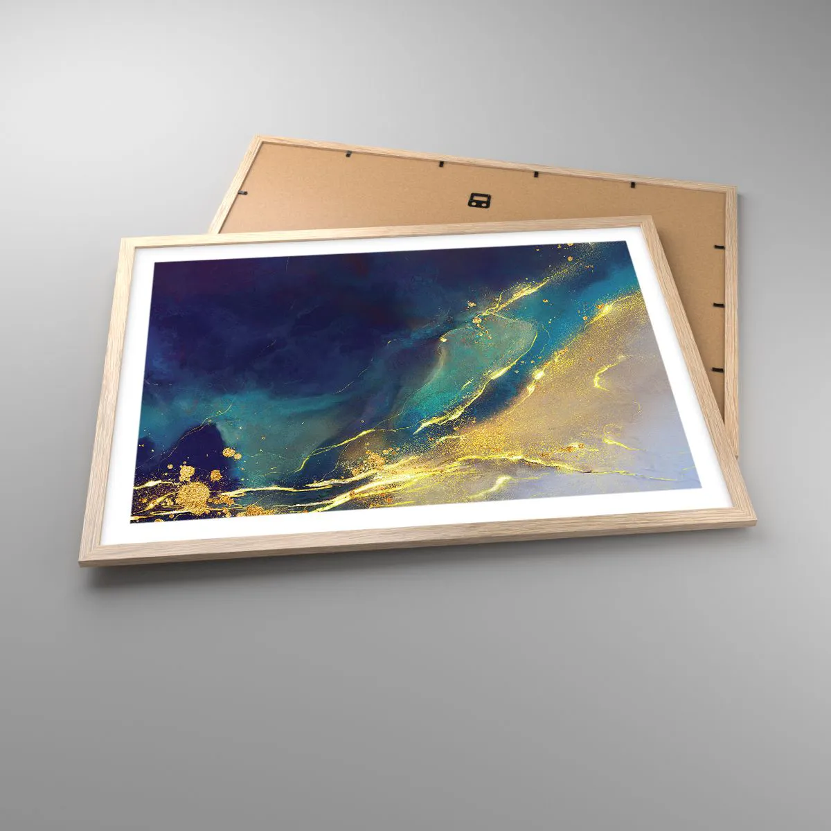 Plakát v rámu světlý dub - Zlatý močál - 70x50 cm