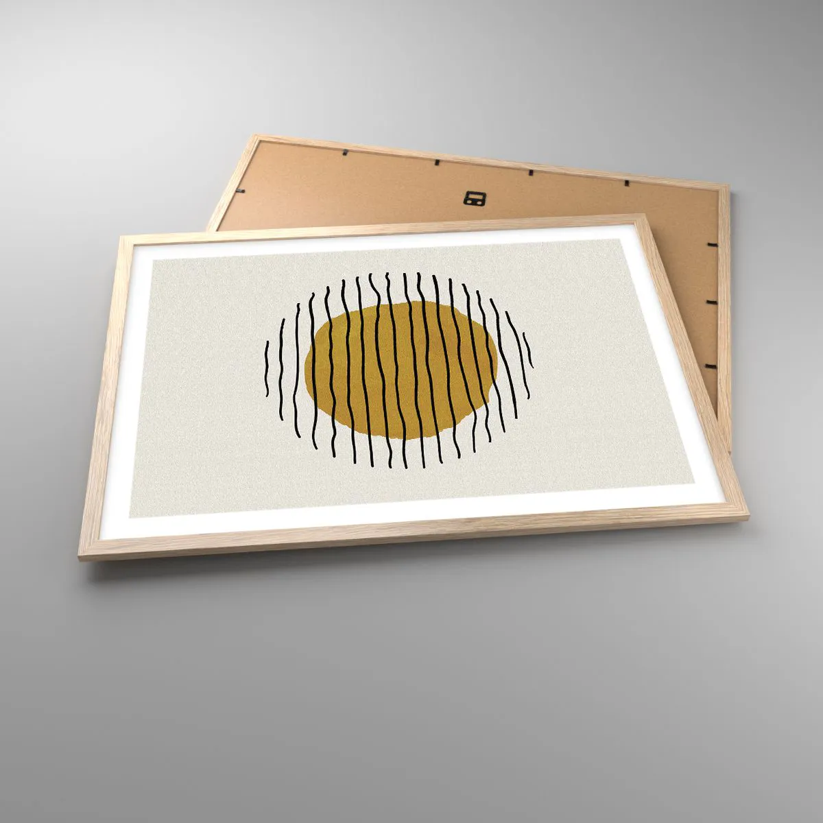 Affiche dans un chêne clair - Poster - Abstraction tremblante de chaleur - 70x50 cm