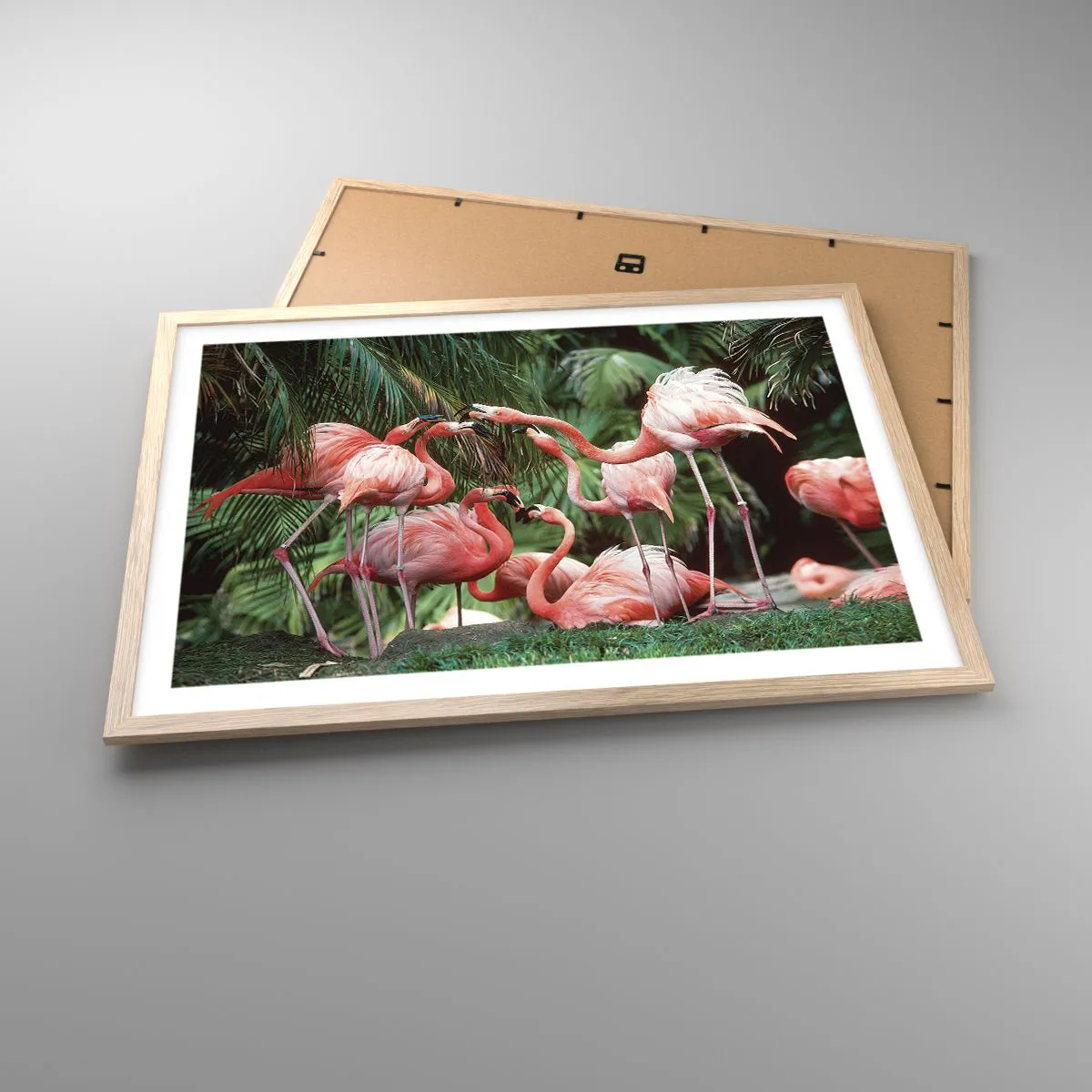 Póster en marco roble claro - Cotilleos de la tarde - 70x50 cm