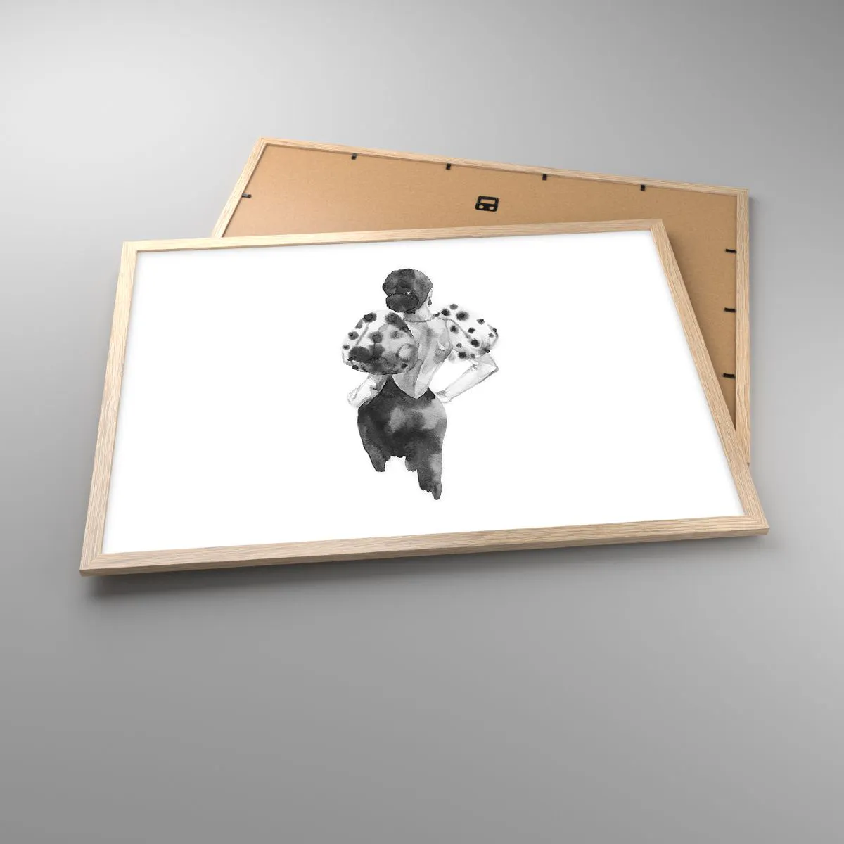 Poster in light oak frame - She Passed by - 70x50 cm
