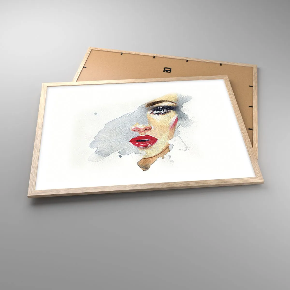 Poster în ramă de stejar deschis - Reflecție într-o picătură de apă - 70x50 cm