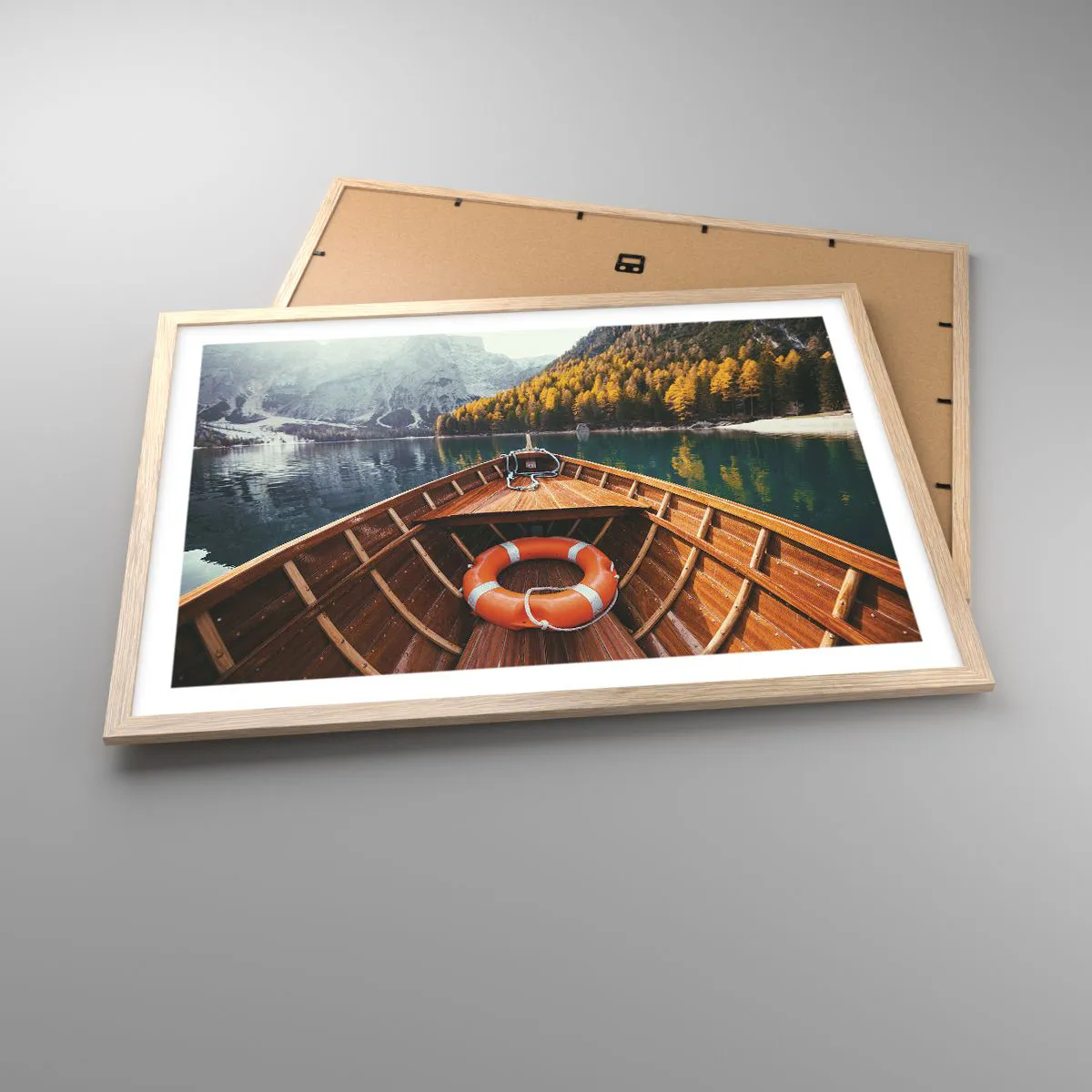 Poster în ramă de stejar deschis - Excursie pe munte - 70x50 cm