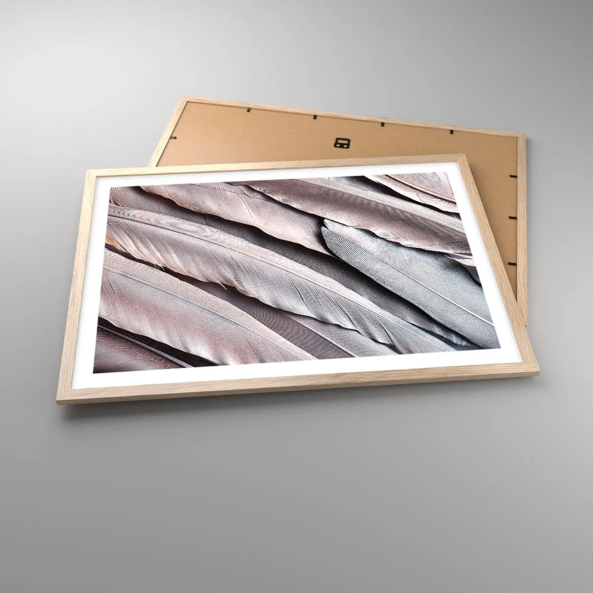 Poszter világos tölgy keretben - Rózsaszín ezüstben - 70x50 cm