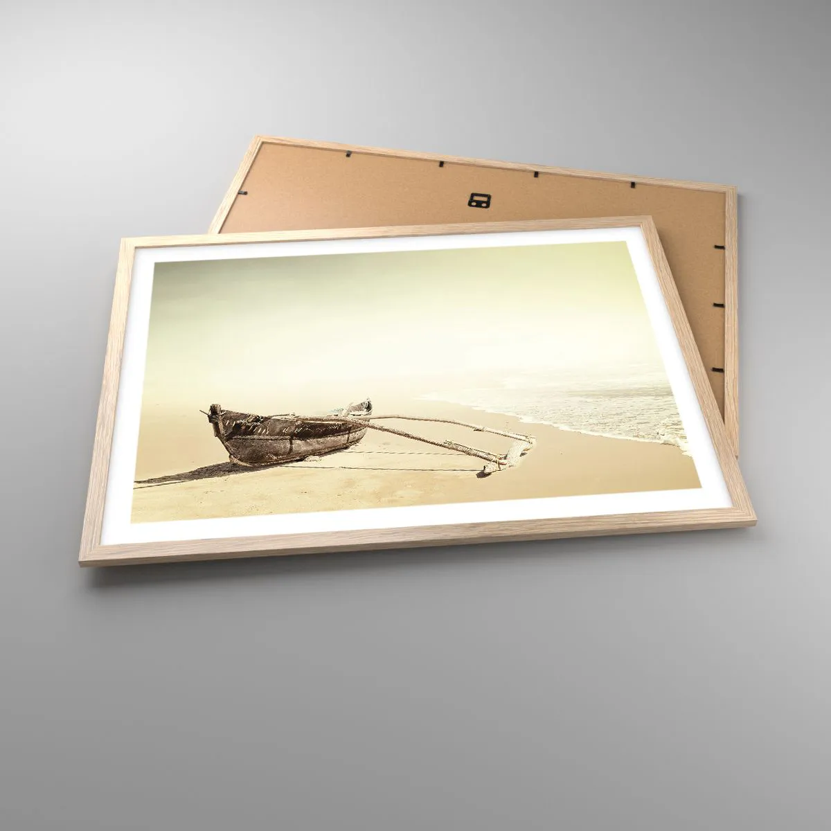 Pôster com moldura de carvalho claro - Memória dos mares do sul - 70x50 cm