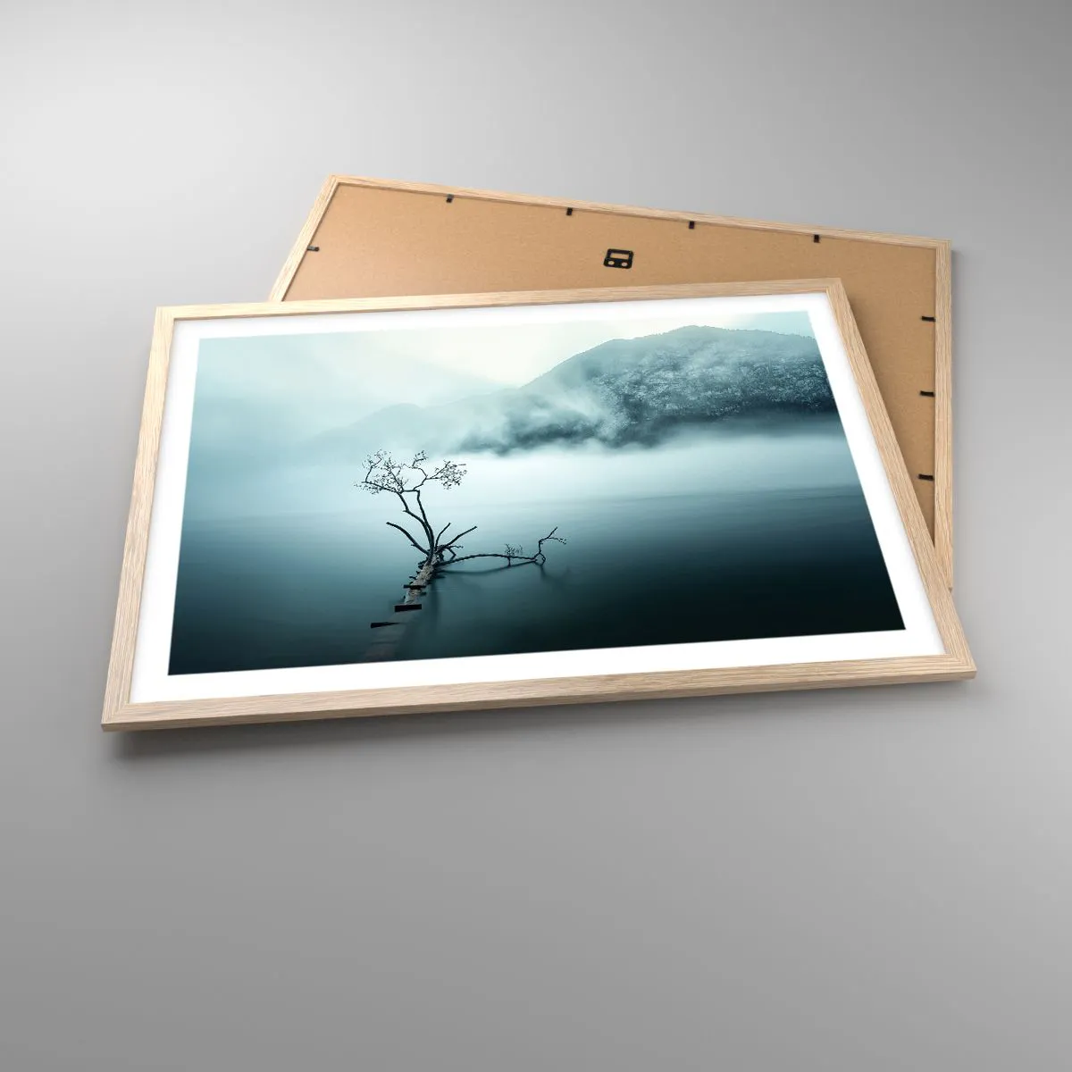 Pôster com moldura de carvalho claro - Da água e da neblina - 70x50 cm