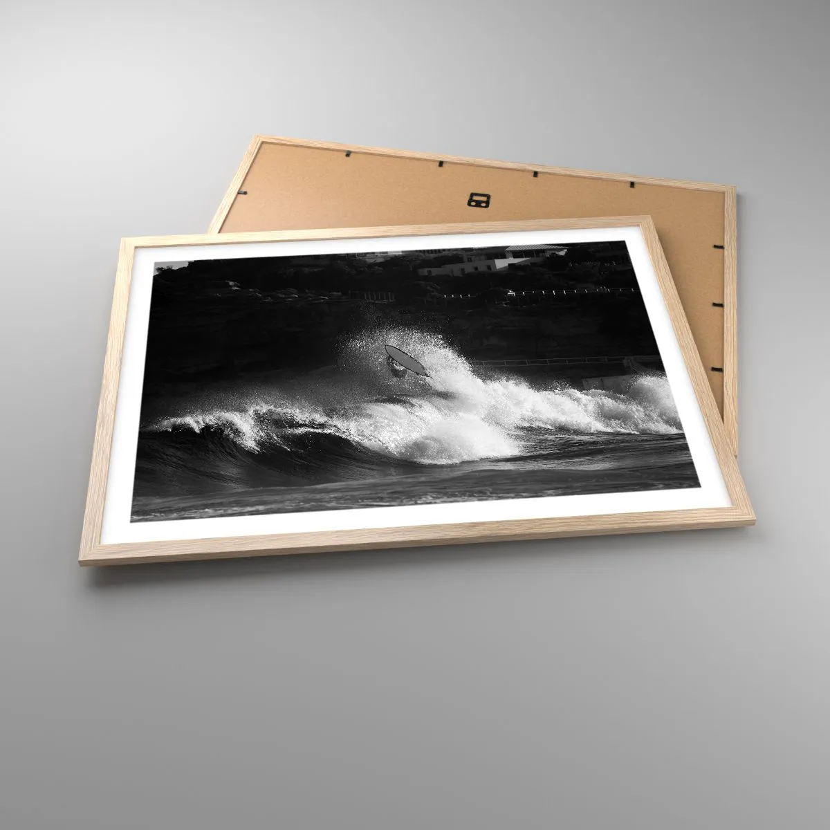 Affiche dans un chêne clair - Poster - Défi accepté! - 70x50 cm